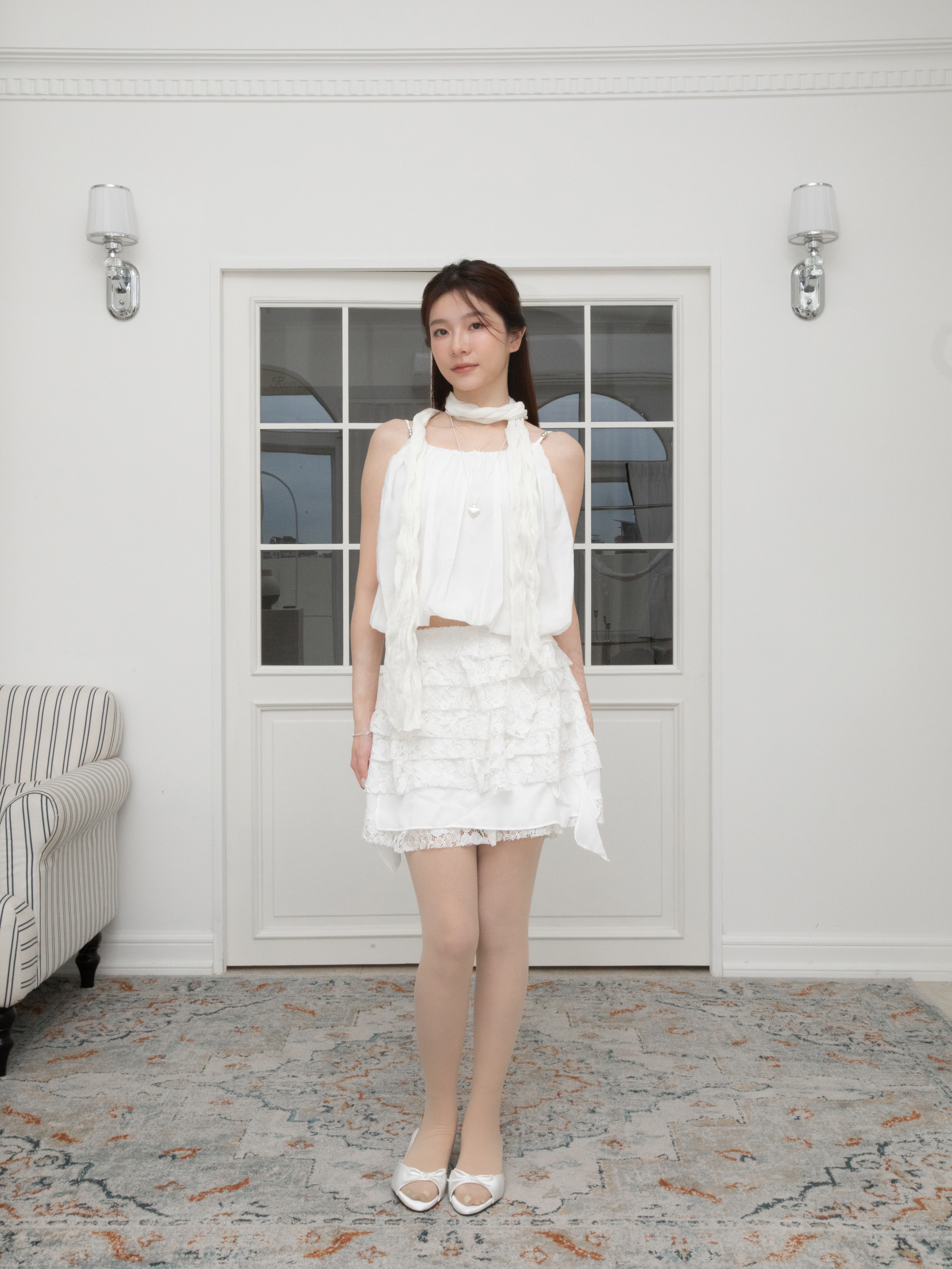H01 TIERED LACE MINI SKIRT