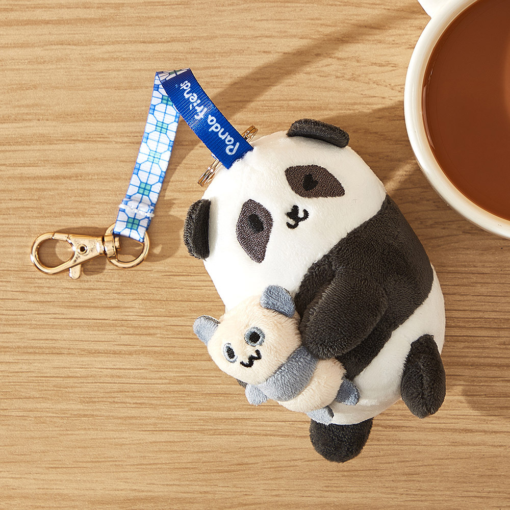 Panda Friends Hong Kong Food Collection: De De with Panda Baby Plush Keychain