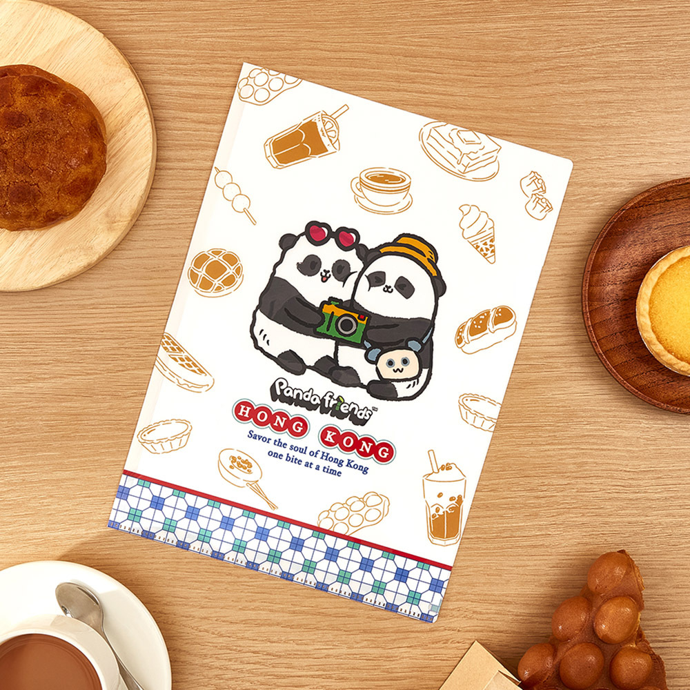 Panda Friends Hong Kong Food Collection: Jia Jia & De De A4 Folder – White