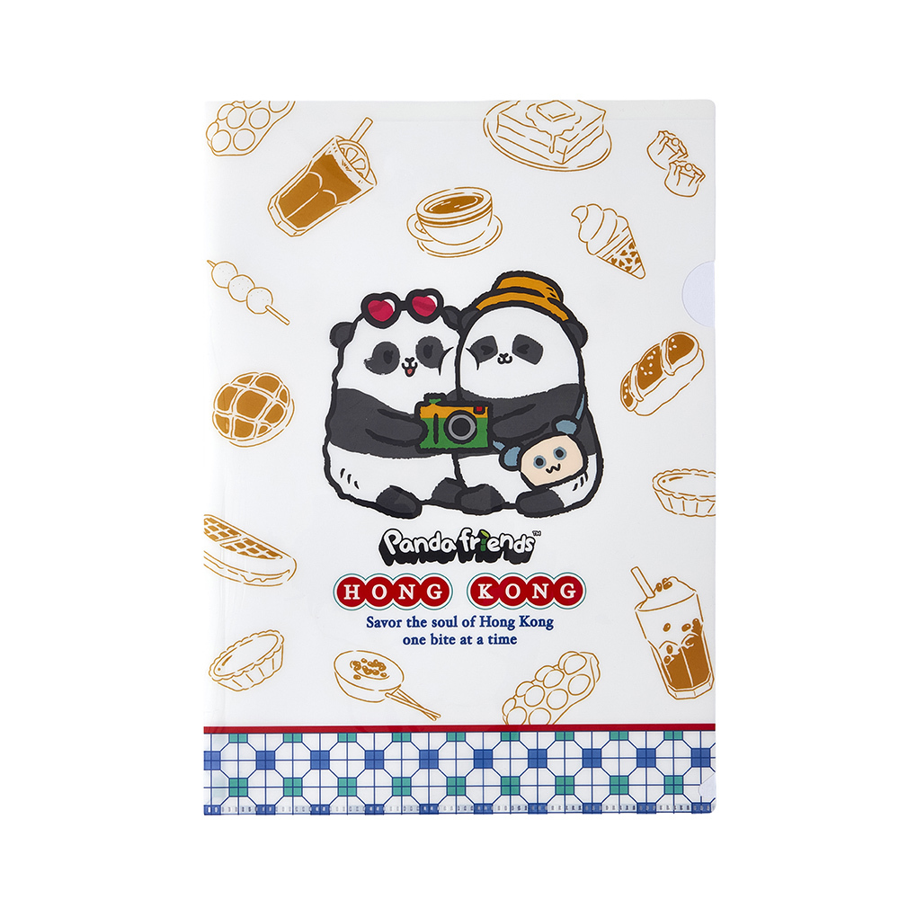 Panda Friends Hong Kong Food Collection: Jia Jia & De De A4 Folder – White