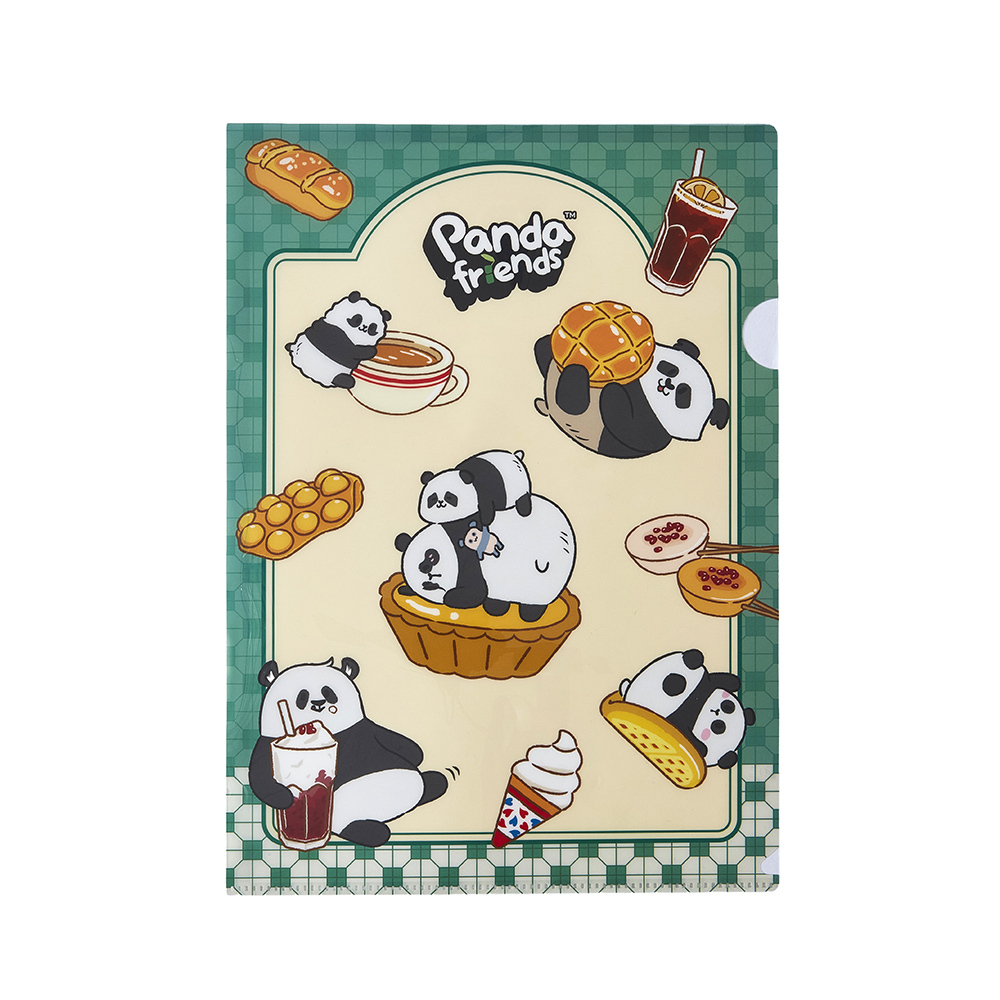 Panda Friends Hong Kong Food Collection: Panda Family A4 Folder – Green