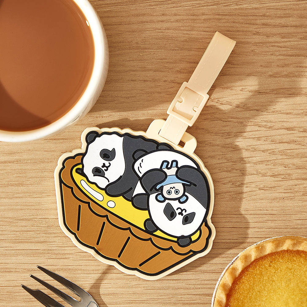 Panda Friends Hong Kong Food Collection: Jia Jia De De with Egg Tart Luggage Tag