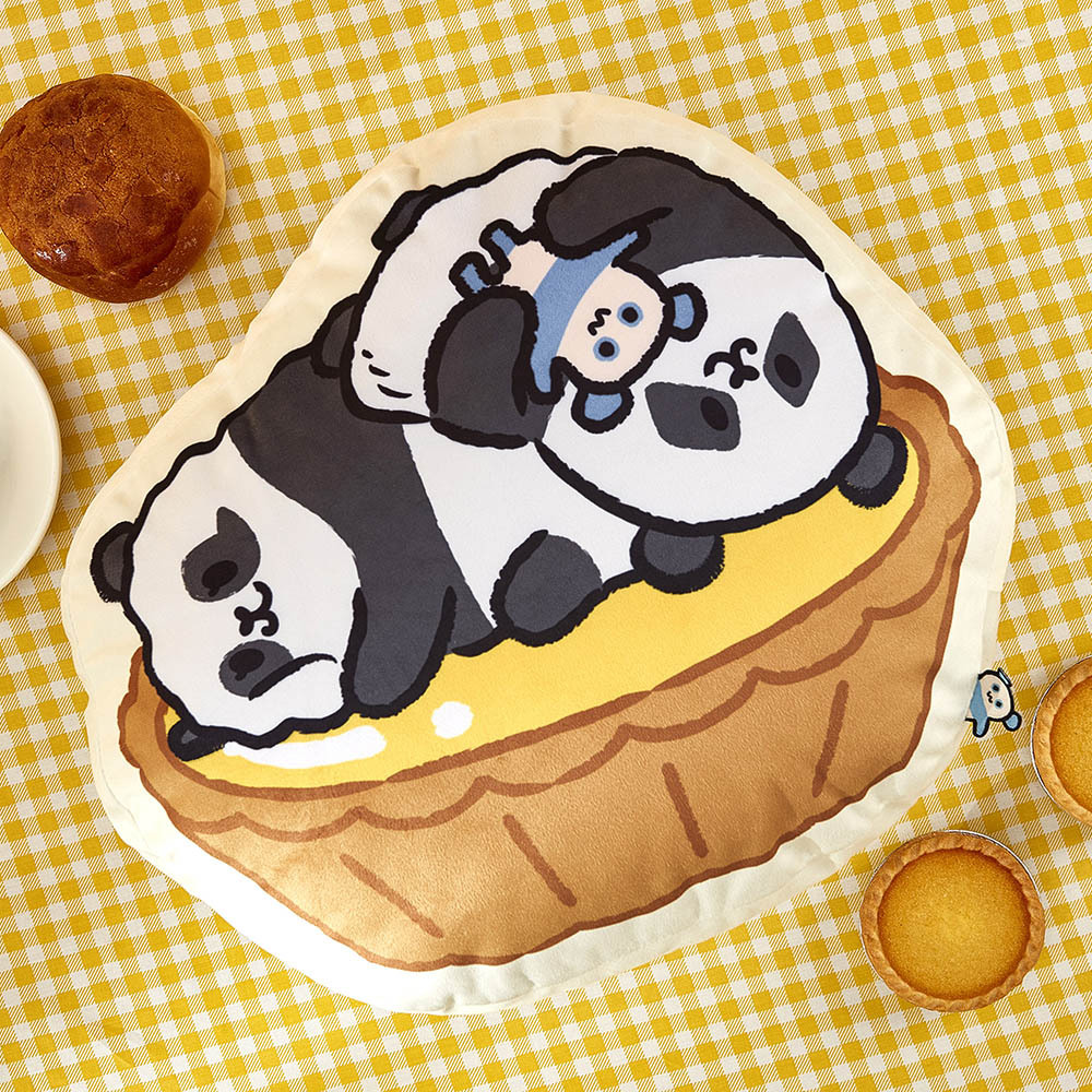 Panda Friends Hong Kong Food Collection: Jia Jia & De De with Egg Tart Cushion