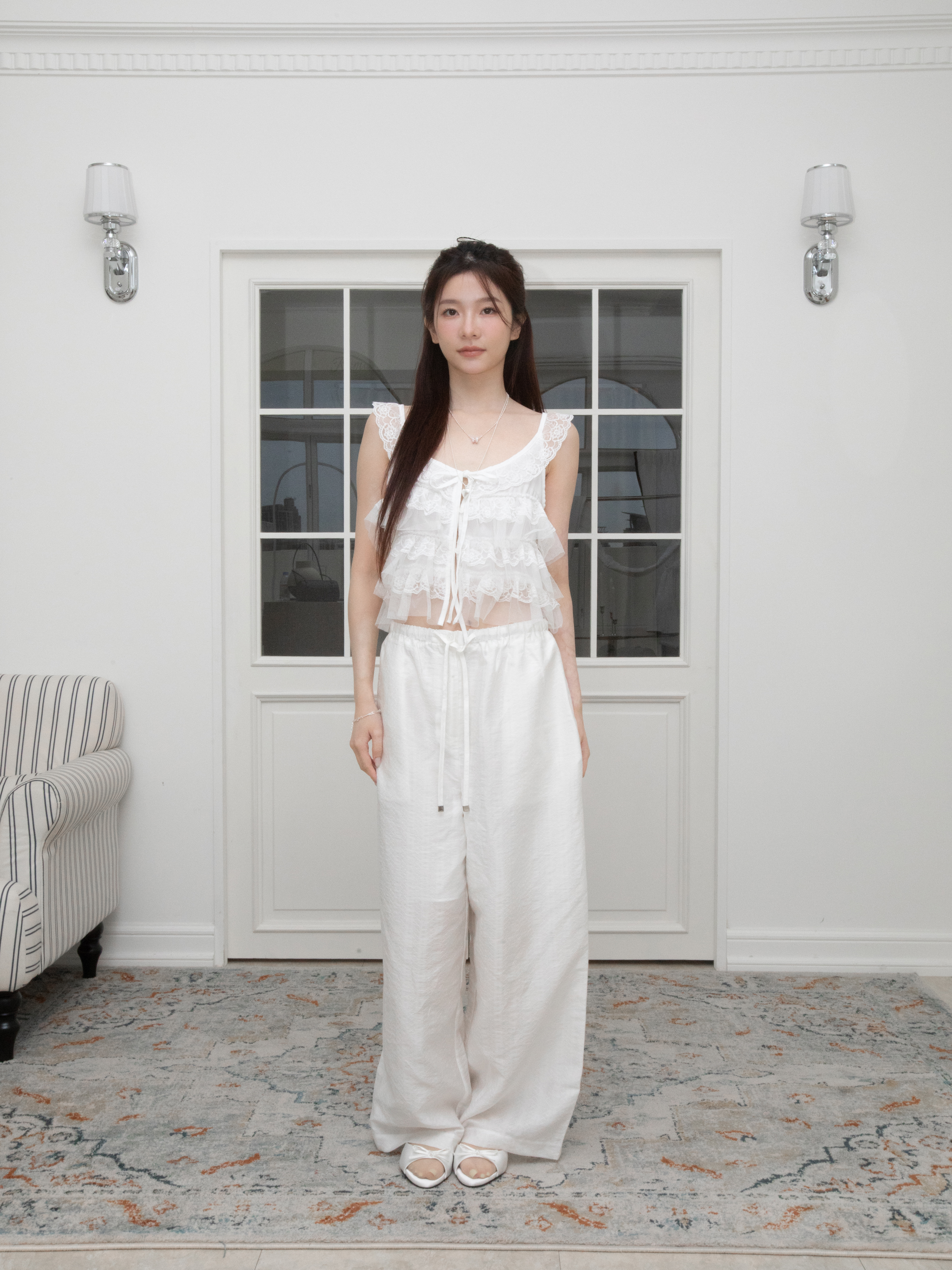 T17 SHEER LACE HALTER TOP