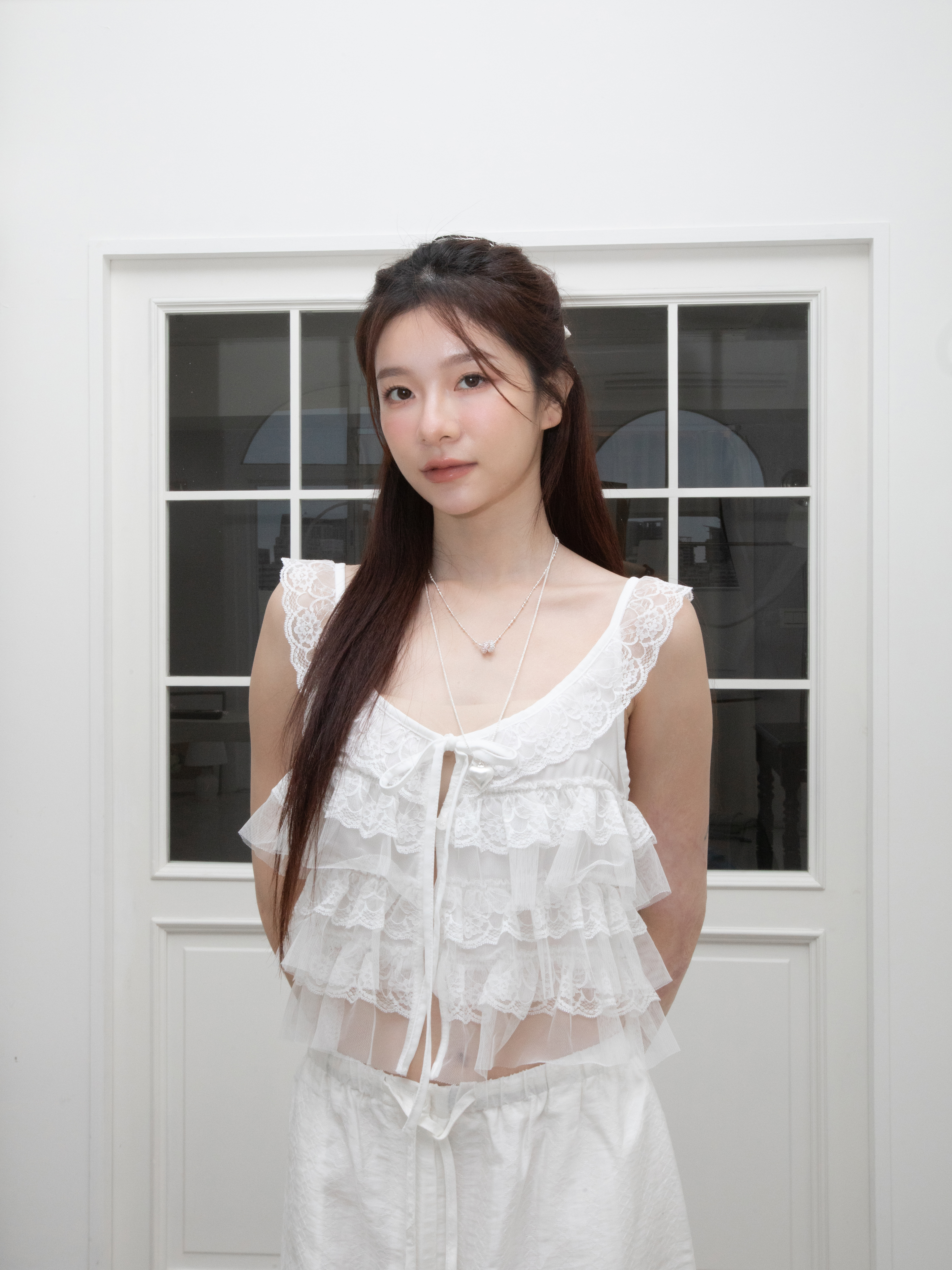 T17 SHEER LACE HALTER TOP