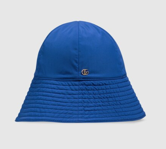BE074 Gucci 尼龍漁夫帽 - 藍色 S碼 56 cm 729470 3HAPI 4100