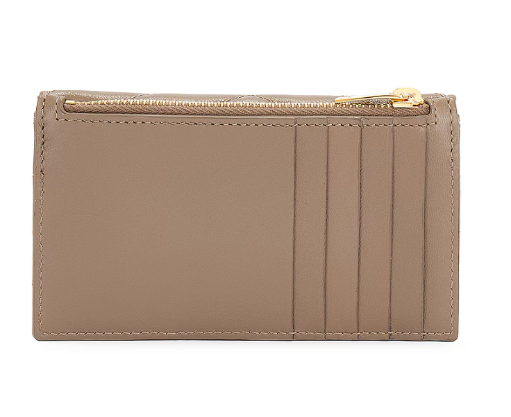 BE061 YSL Cassandre 絎縫皮革卡套 - Dusty Grey 13 x 7.5 cm 612808 AAA44 1722