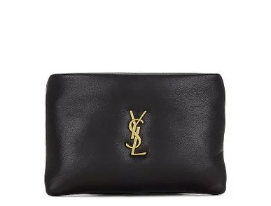 BE065 YSL 超軟熟拉鍊小袋 - 黑色 10.5 x 6.5 cm 778113 AACX7 1000