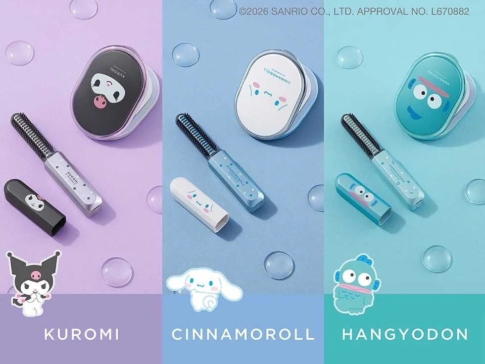 日本限定 KOIZUMI x SANRIO 無線 攜帶型 瀏海梳 三麗鷗 聯名 附補妝鏡