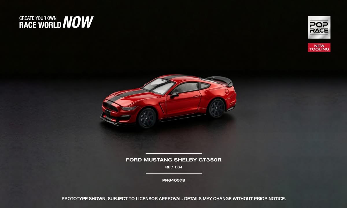 預訂PreOrder- Poprace FORD MUSTANG SHELBY GT350R - RACE RED
