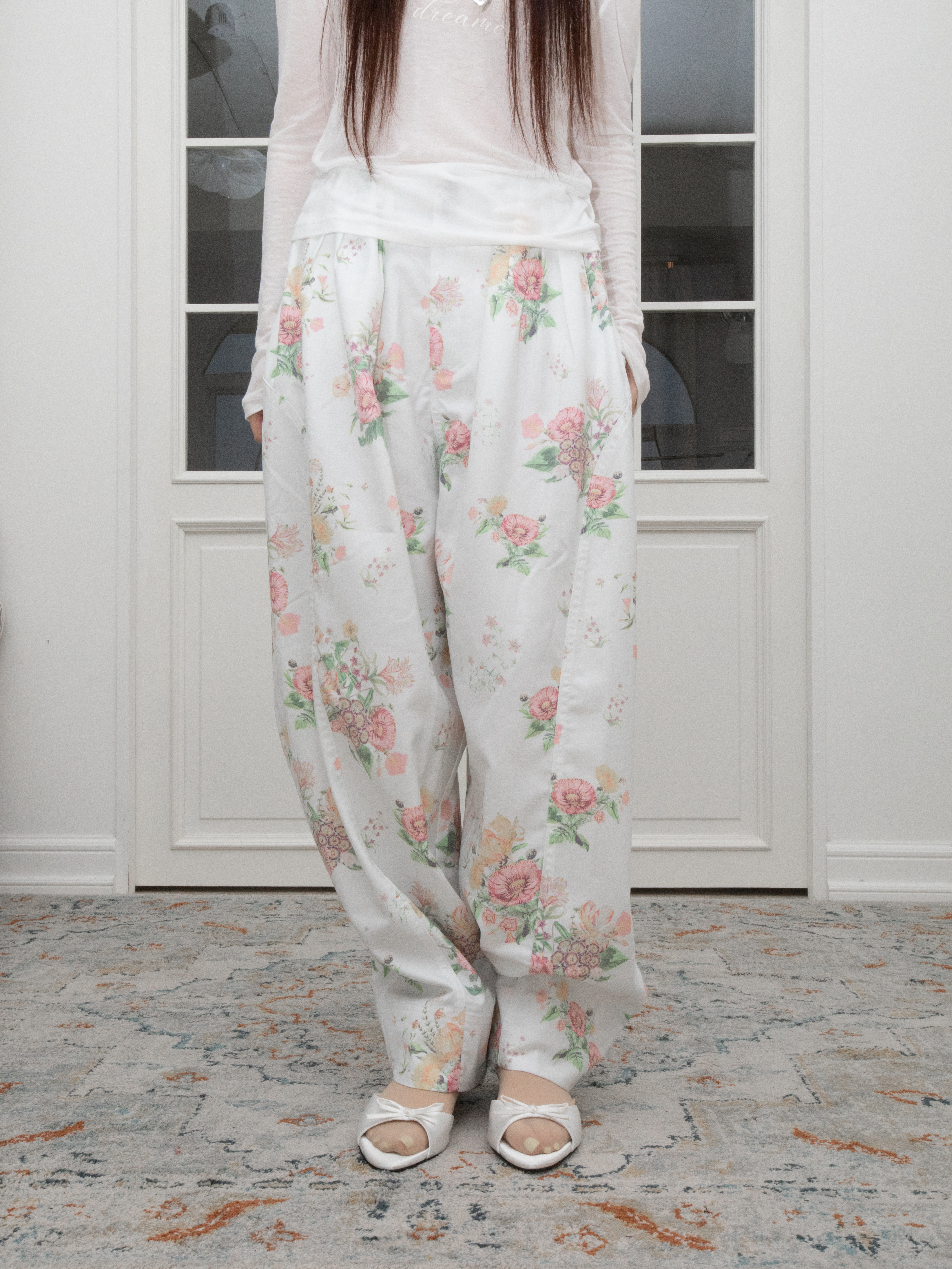 H10 VINTAGE FLORAL BALLOON PANTS