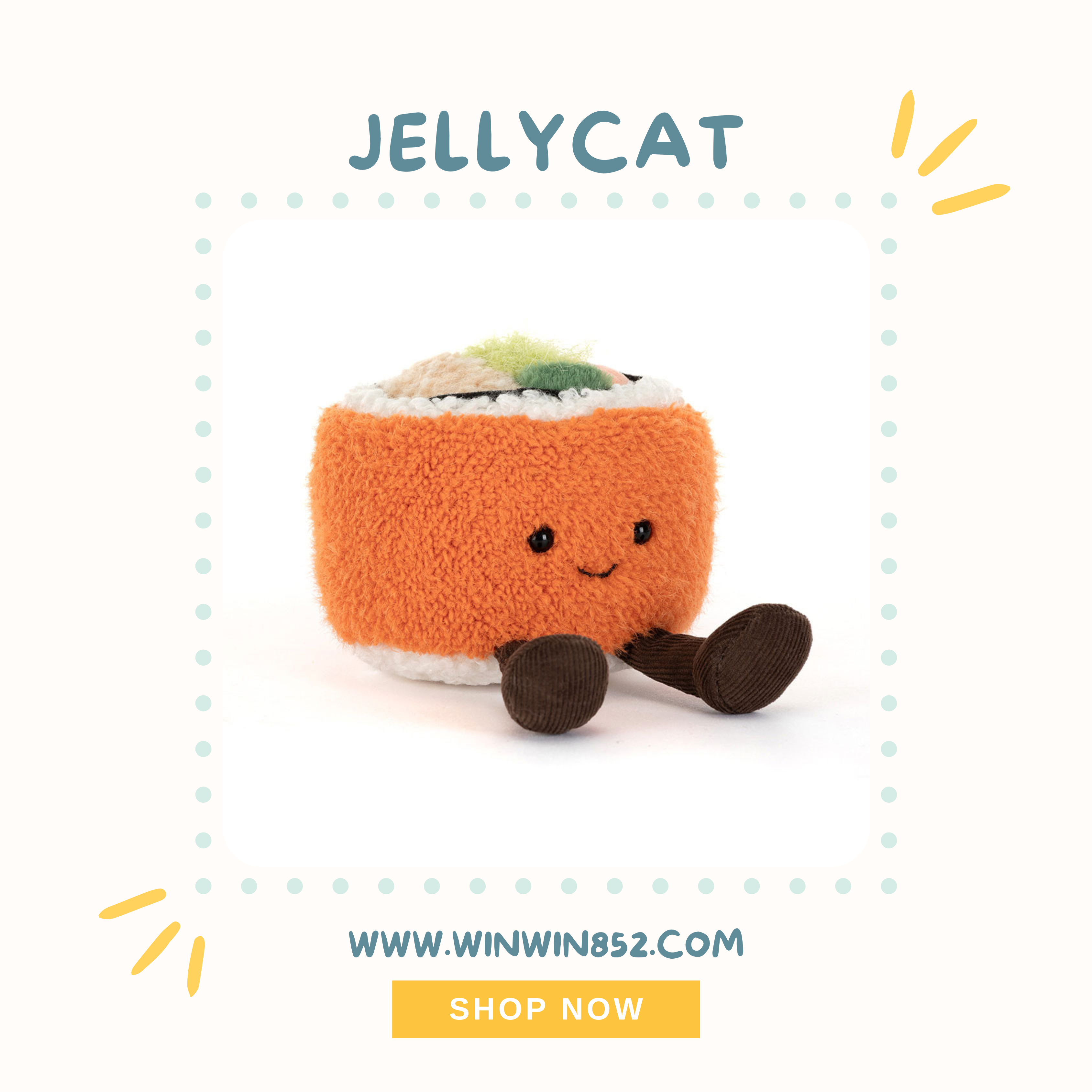 Jellycat Amuseables Codhi Californian Roll
