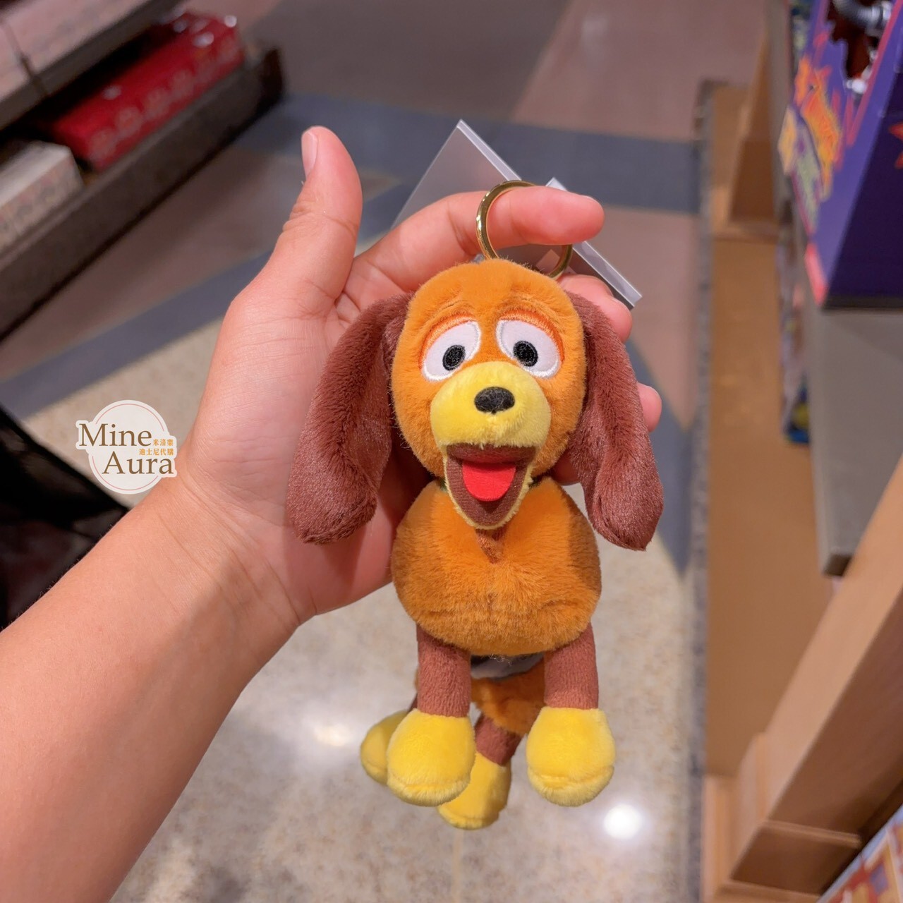 玩具總動員5 彈簧狗 Slinky Dog 絨毛 鑰匙圈 吊飾 玩具總動員 Toy Story -上海迪士尼樂園