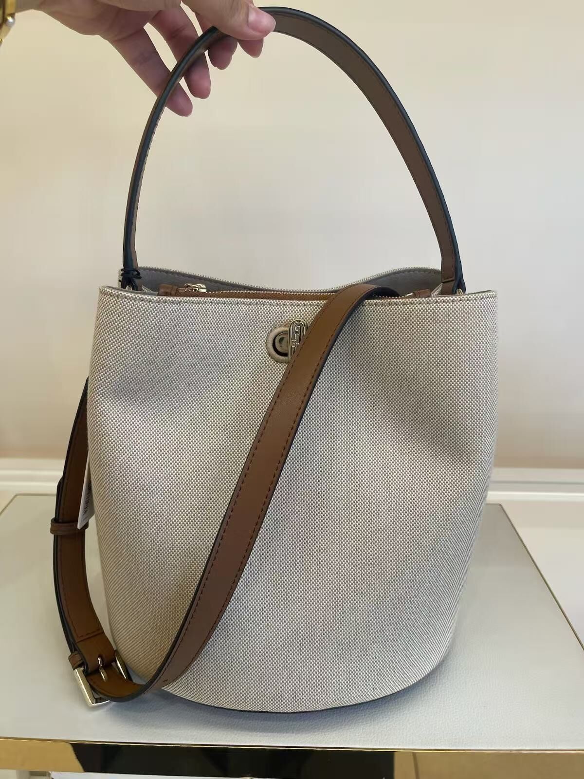 【預購】H0612149 Furla Danae 大號帆布水桶包
