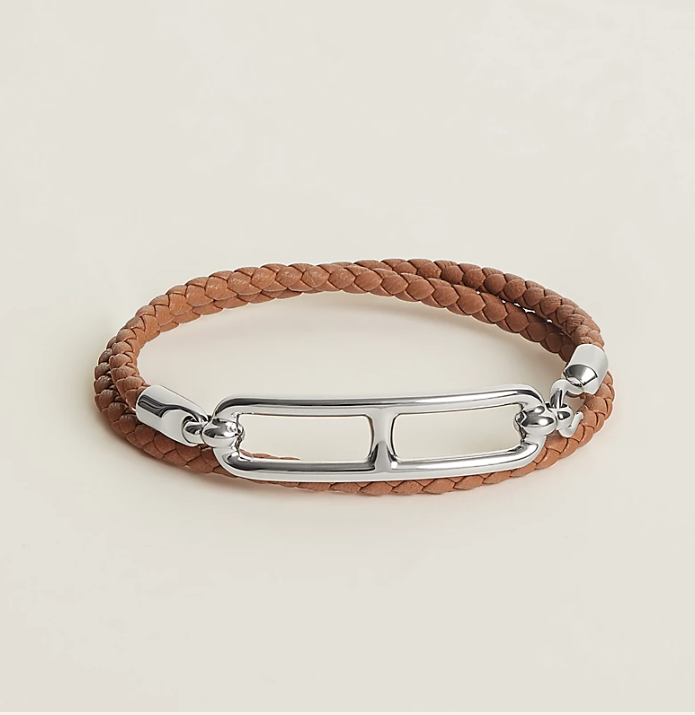 BE028 Hermes Roulis Double Tour Bracelet - Gold (palladium-plated) T1 H071727FP37T1