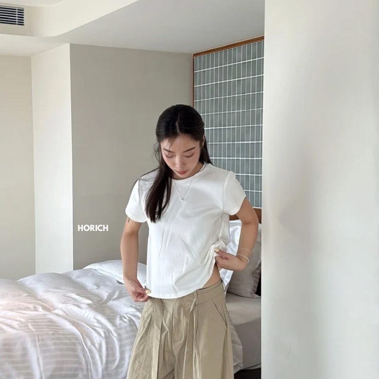 𝗝𝘂𝗻.𝟭𝟱/A9823-小飛袖短T(六色)-米白
