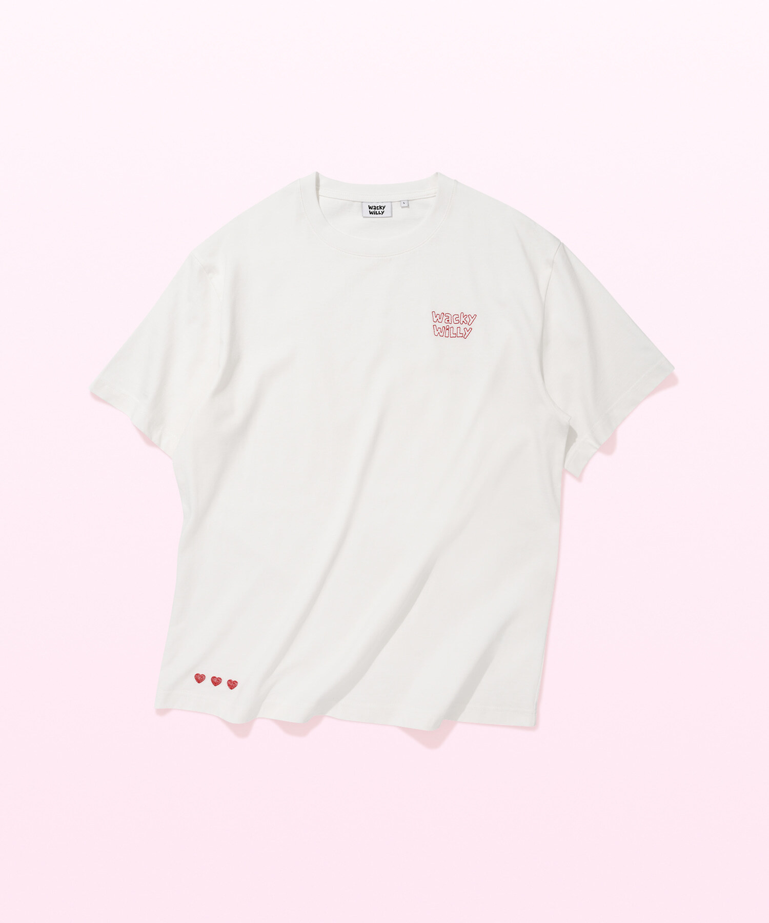 【Wacky Willy】Love Stitch Short Sleeve T-shirt -White