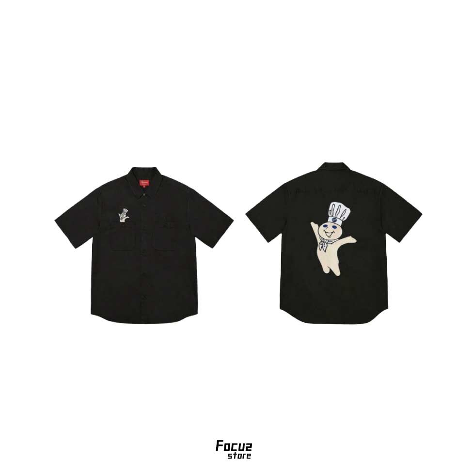 【Focus Store】現貨秒發 Supreme FW22 Doughboy S/S Work Shirt "Black" 黑色 短袖襯衫