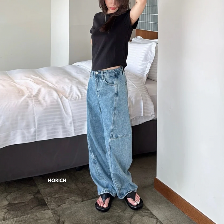 𝗝𝘂𝗻.𝟭𝟱/10381-牛仔寬鬆繭型褲(6色)S-XL-懷舊色