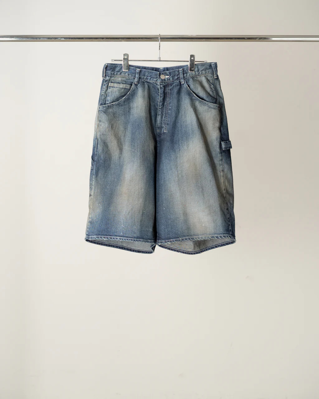 ANCELLM - DENIM PAINTER SHORTS / 2COLORS