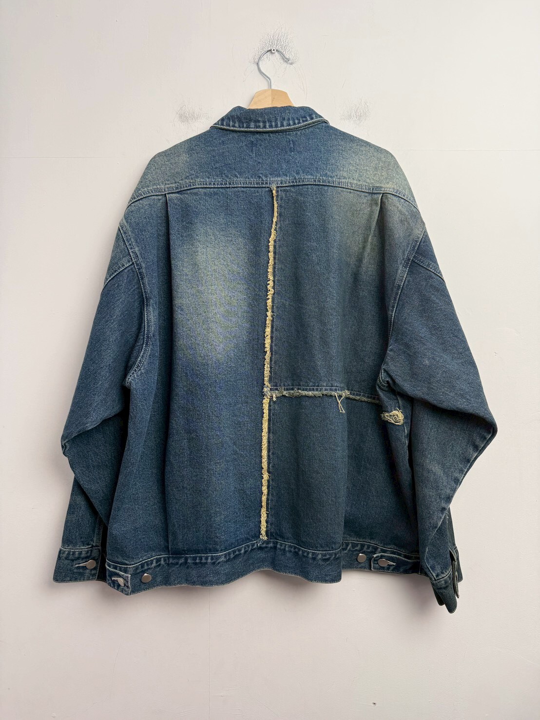 MELSIGN X mouggan 寬版鬚邊丹寧外套 SIZE M
