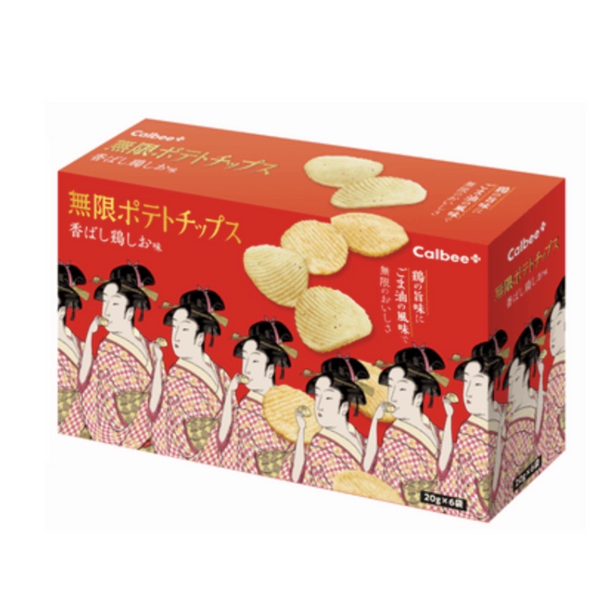 JP Calbee 限定 鹹香芝麻油雞風味薯片 6袋  TK260612