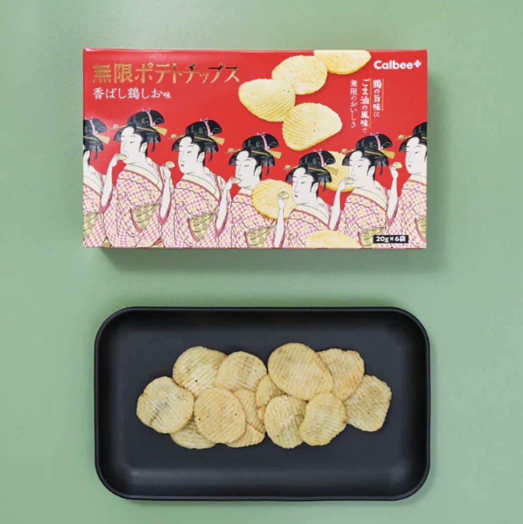 JP Calbee 限定 鹹香芝麻油雞風味薯片 6袋  TK260612