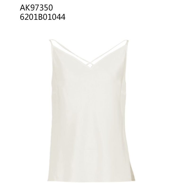 0612AT44-ANOTHERSZHK-APPAREL-法式極簡光澤感交叉細肩帶真絲感吊帶背心（A44）