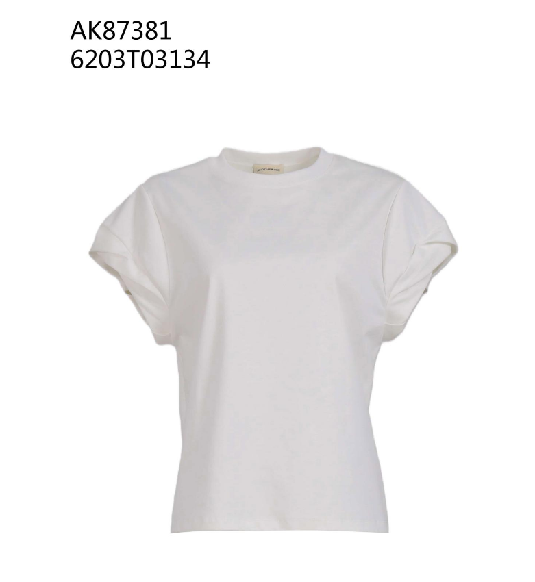 0612AT50-ANOTHERSZHK-APPAREL-法式極簡風設計感壓褶飛飛袖純色短袖 T 恤（A-B50）