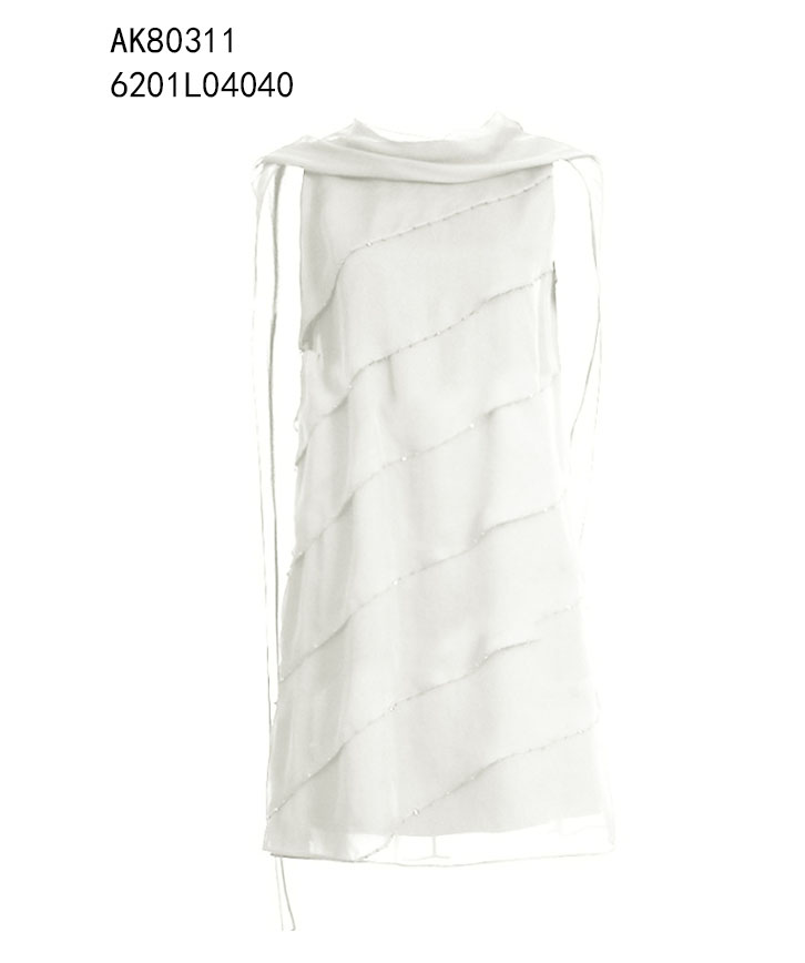 0612AT54-ANOTHERSZHK-APPAREL-法式浪漫斜線壓褶亮片飄帶無袖連身裙（A-C54）