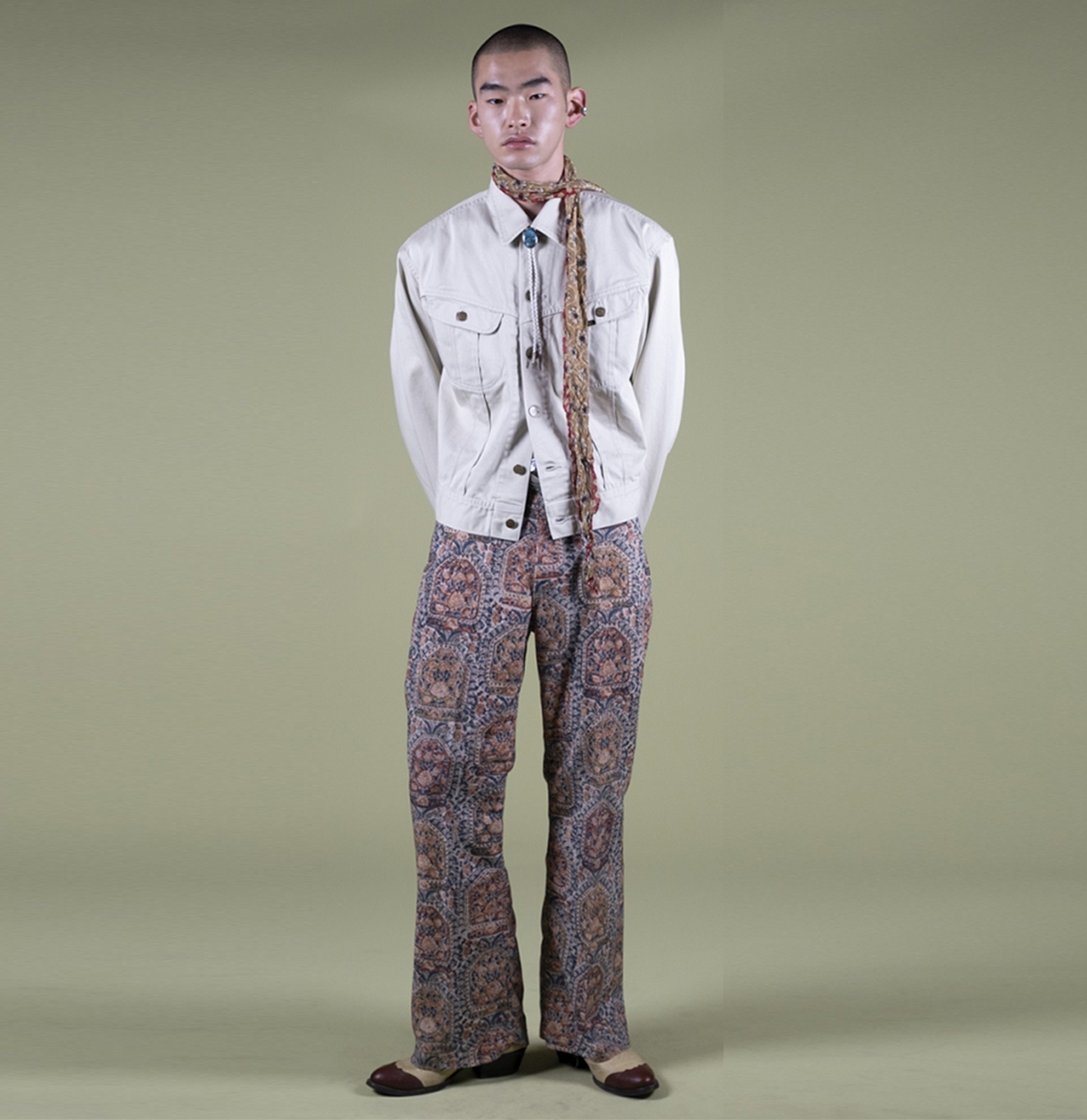 KAPITAL 2026 VINTAGE SATIN WESTERN REGULAR JACKET - NATURAL PRE ORDER ITEM (預訂中)