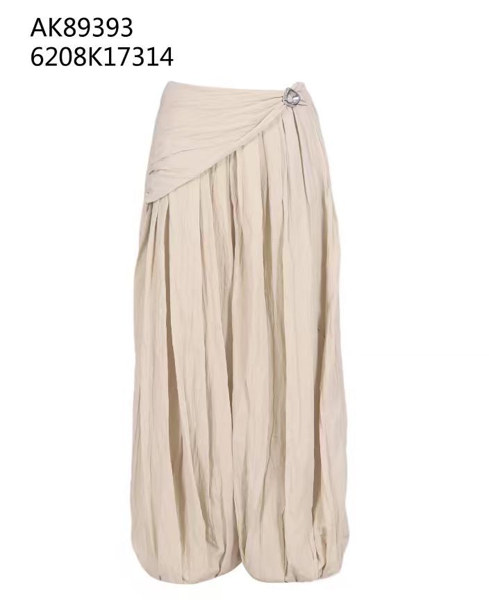 0612AT71-ANOTHERSZHK-APPAREL-法式慵懶度假風不規則一片式腰頭抽褶高腰蘿蔔褲（A71）