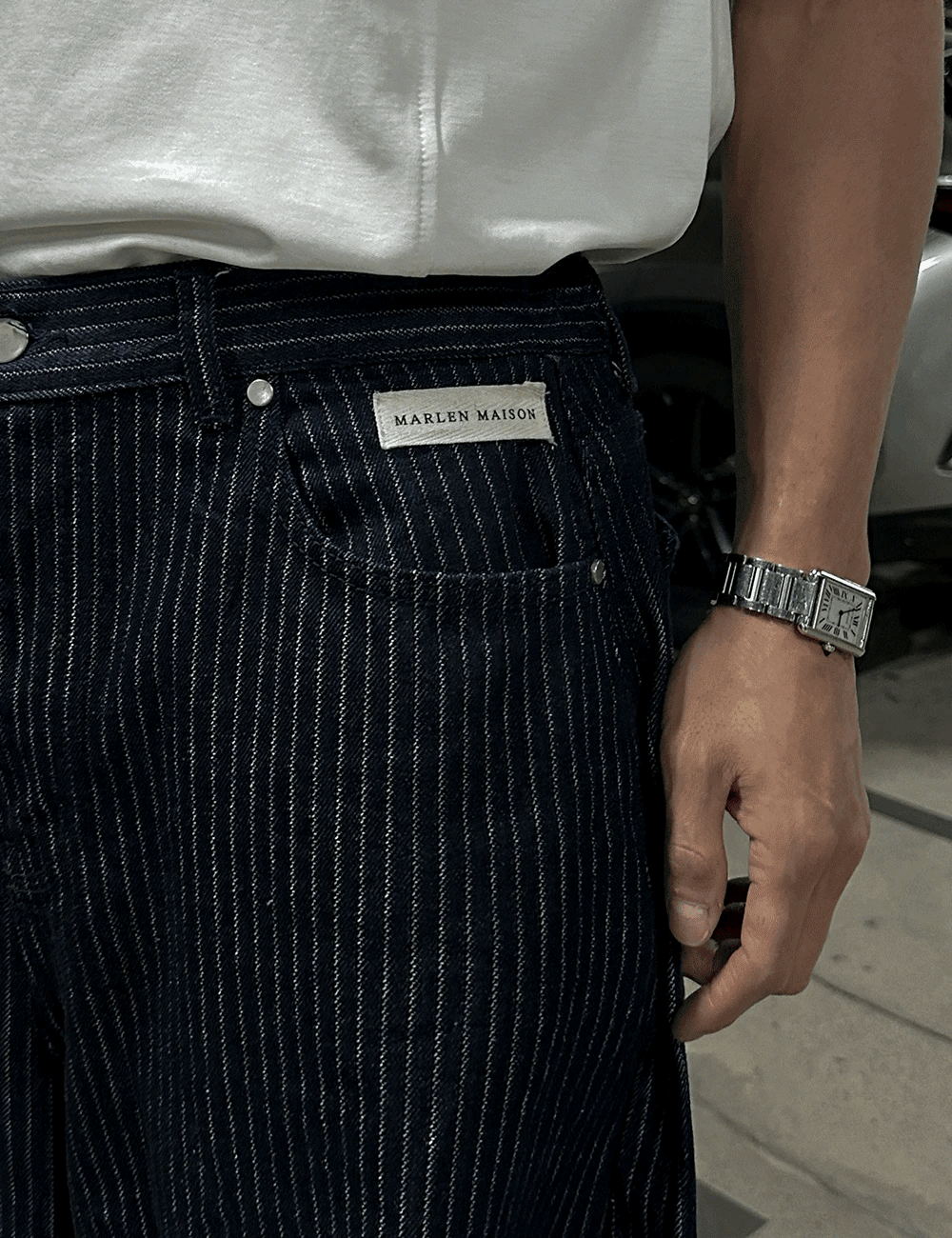 Pauline Pinstripe Denim Pants