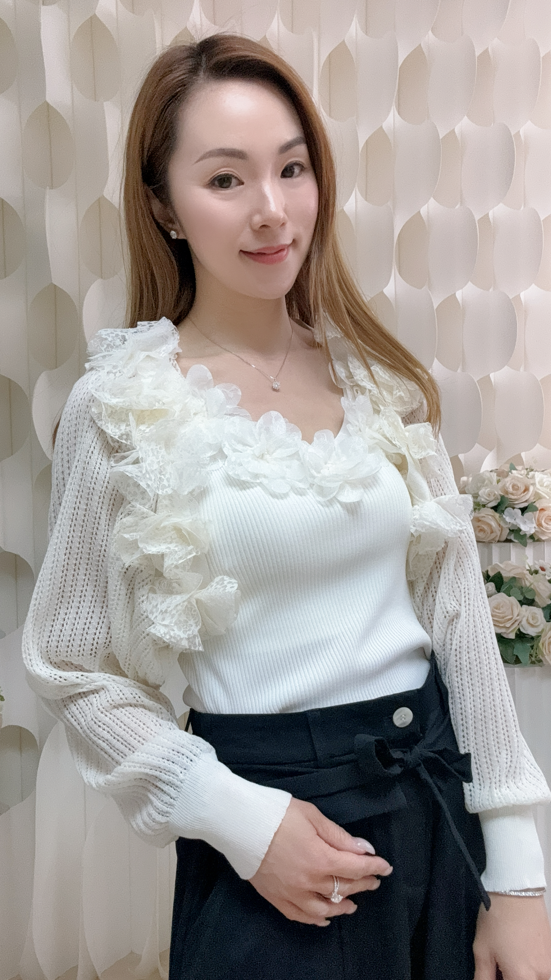ruffle立體花花綫仔外套（無限 胸38 長14吋）LA16163 #1206clo
