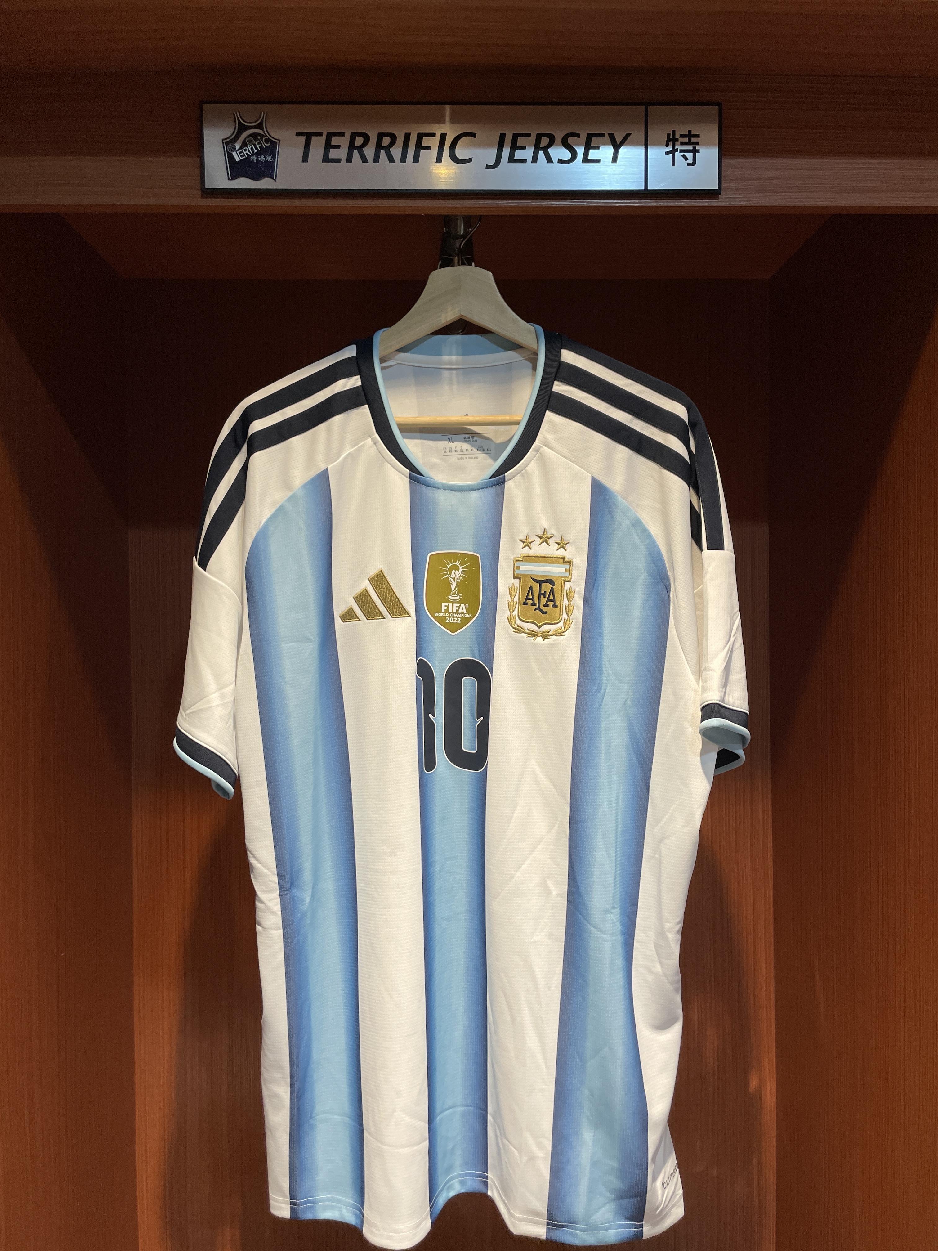 FIFA足球 Lionel Messi 阿根廷白條紋 主場 2026 世界盃 Home Adidas Replica Jersey 球迷版 燙印 全新