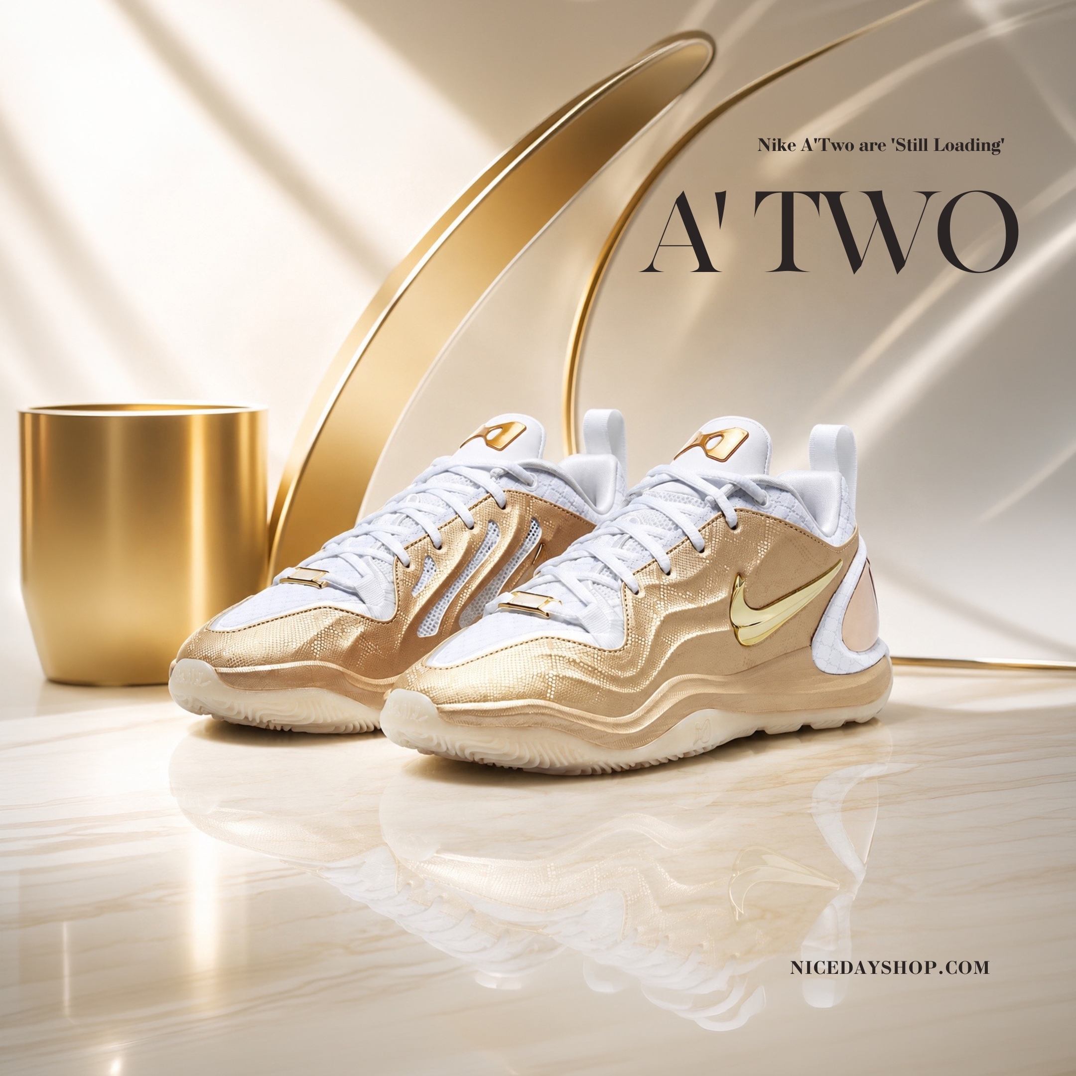 NICEDAY 代購 Nike A Two Gold Standard EP A2 白金 金 金色 未來 籃球鞋 實戰 IO8213-900