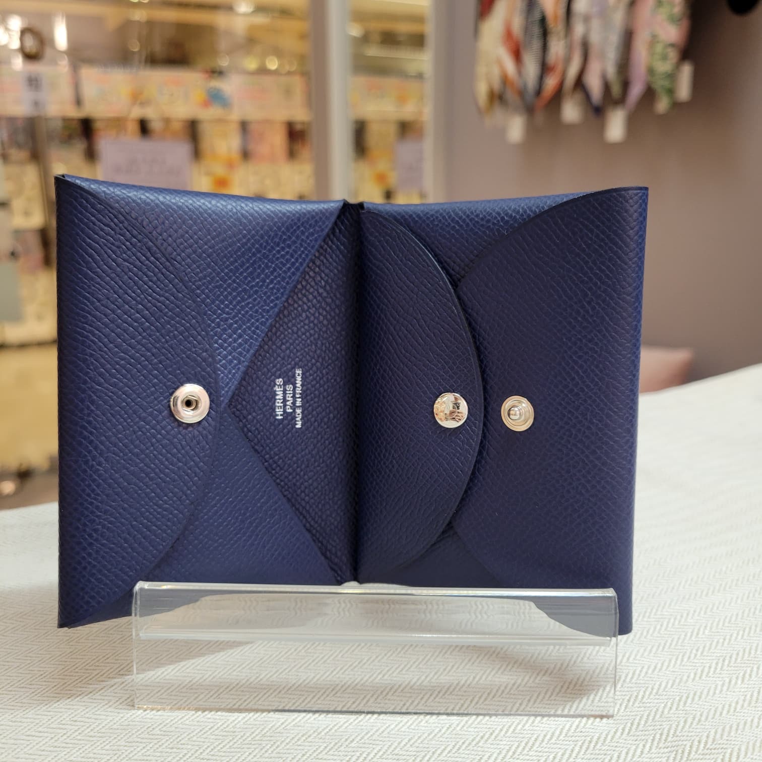 Hermes calvi duo blue navy epsom