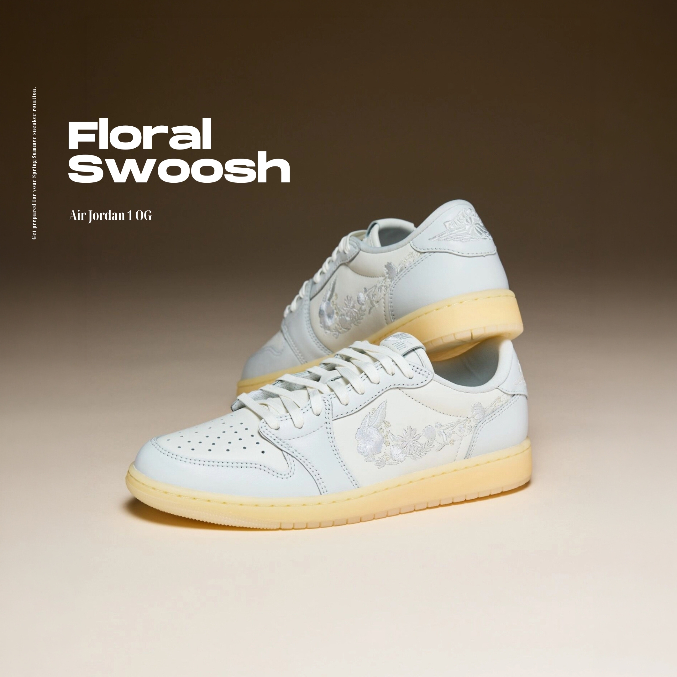 NICEDAY 代購 Air Jordan 1 Low OG Floral Swoosh 奶油白 白 奶油 刺繡 特殊 果凍底 IF4391-100