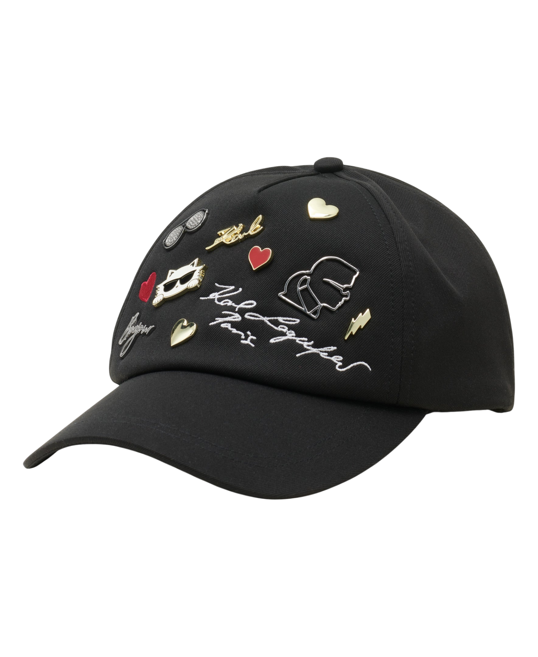 【Karl Lagerfeld Outlet】貓咪鐵標棒球帽 L4WH7608  黑