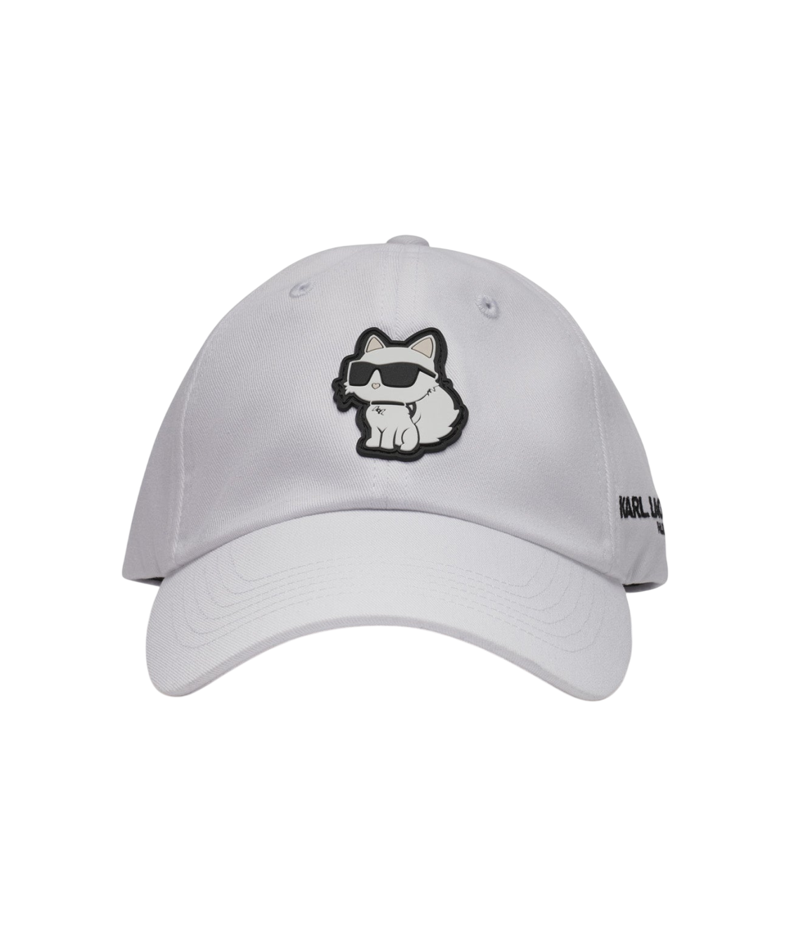 【Karl Lagerfeld Outlet】橡膠貓咪小圖棒球帽 L5WH7944  白