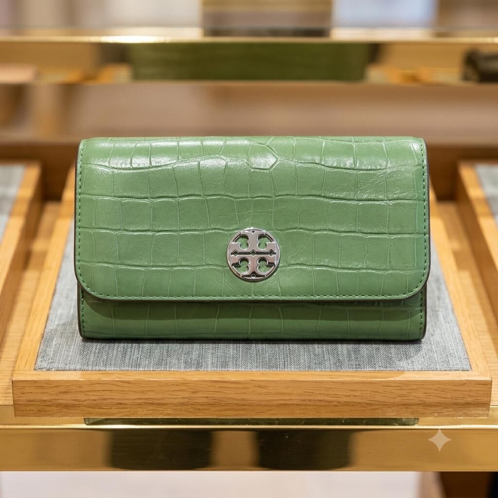 【預購】H061214 Tory Burch 綠色鏈條銀包