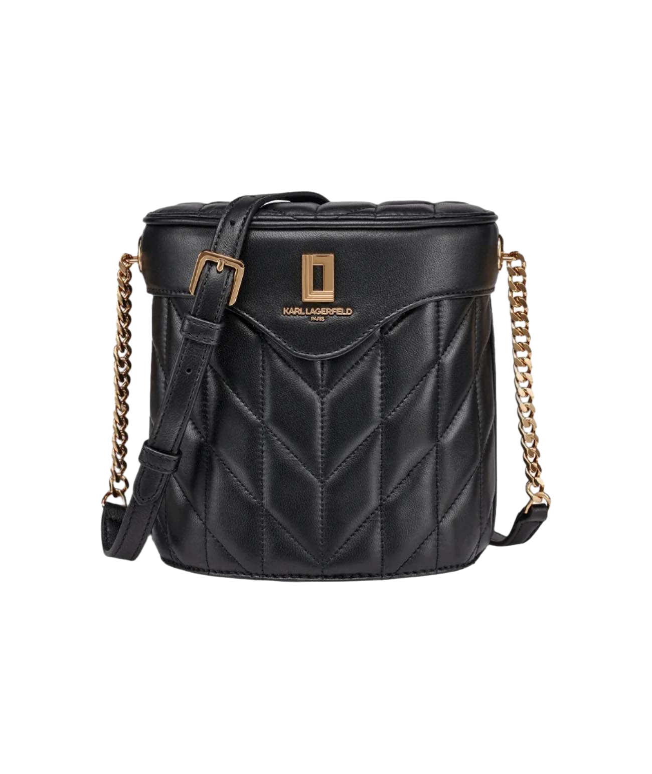 【Karl Lagerfeld Outlet】Lafayette Crossbody Bucket Bag L6AEG7DZ  黑