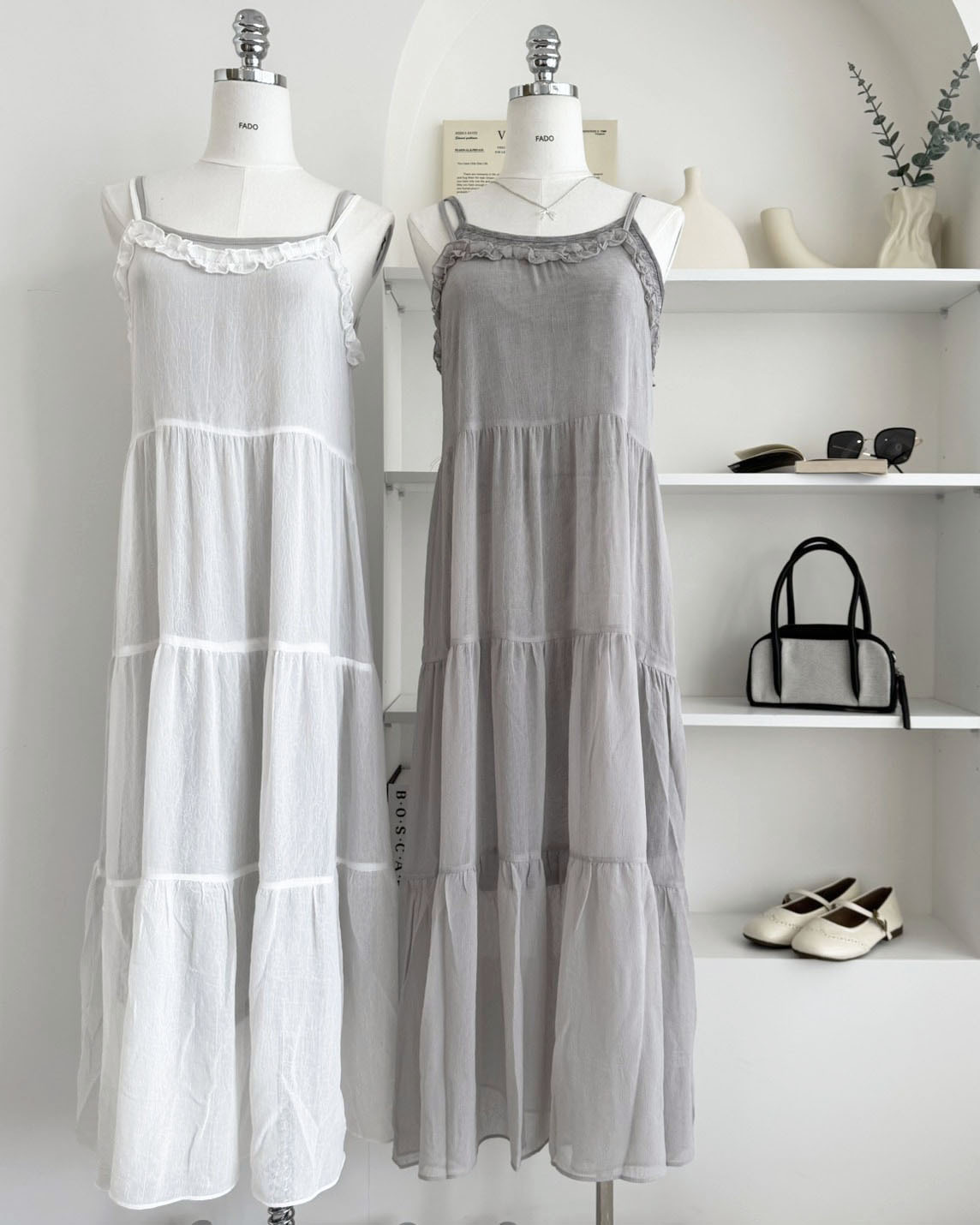 法朵Fado shop｜雙層細肩蛋糕裙洋裝 9785005 三色