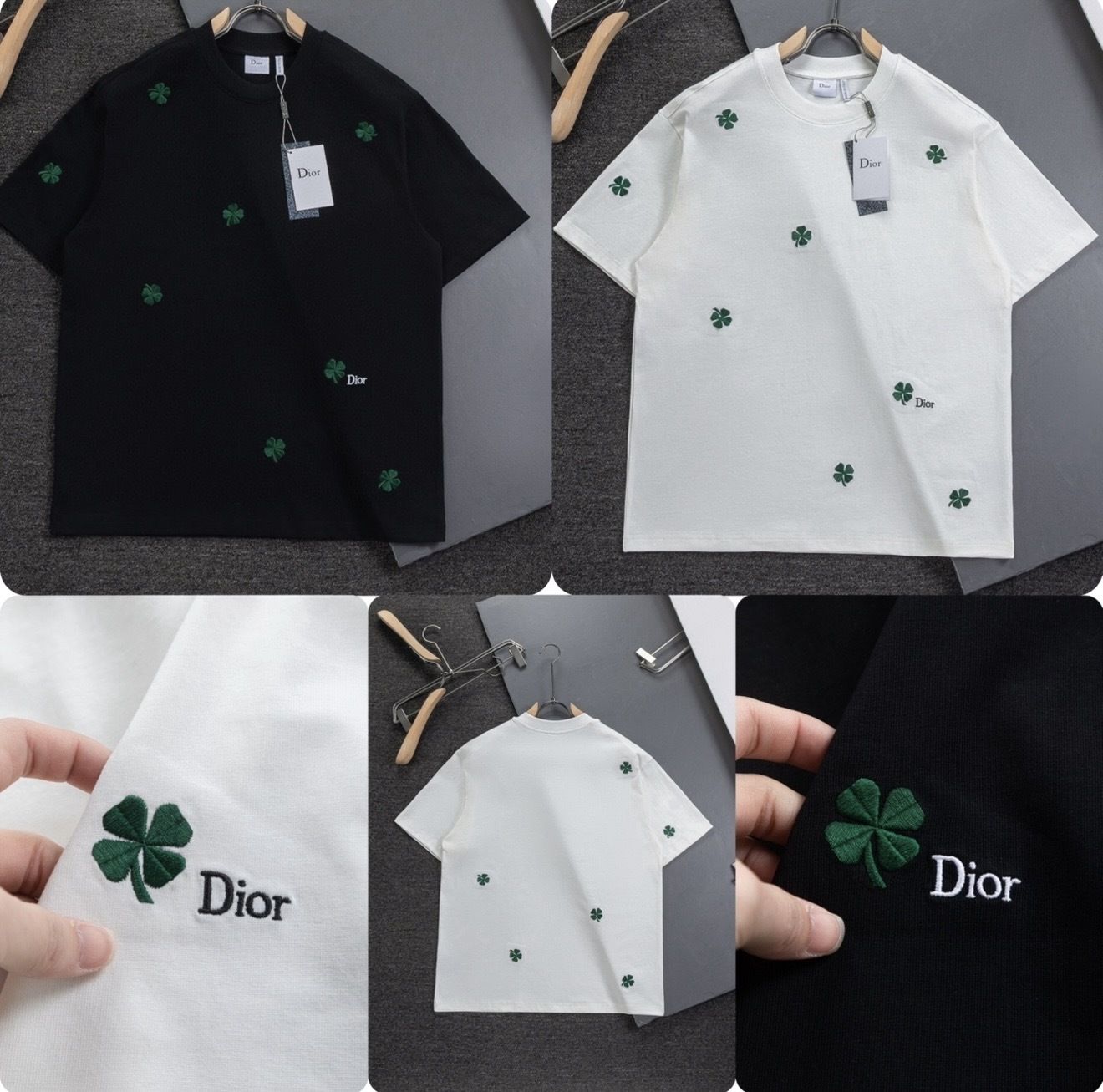 原單 Dio*r  刺繡四葉草🍀圓領短袖Tee- 26310603
