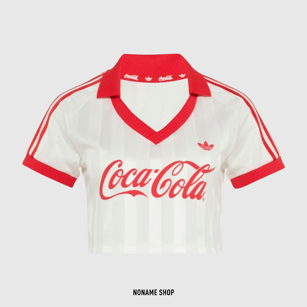 ADIDAS X COCA COLA 可口可樂 聯名款 權恩妃同款 短版 三葉草 短T 白紅 (女款)