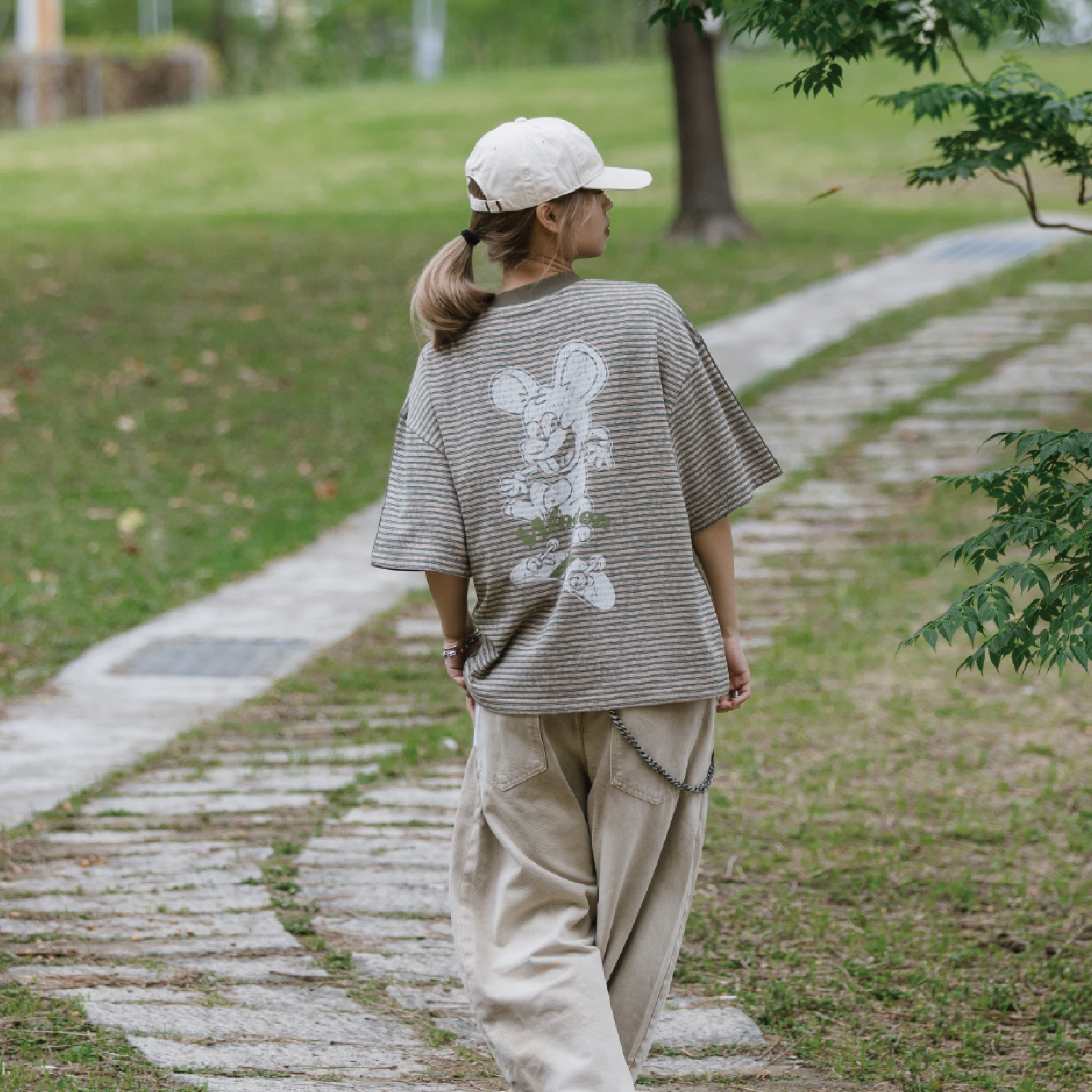 WODEN® Mouse Striped Tee 老鼠印花 條紋短Tee