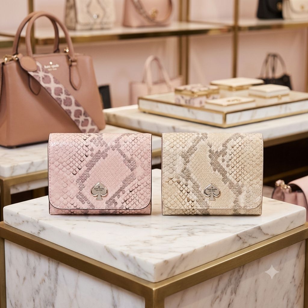 【預購】Kate Spade H0612609 小號Kayla蛇紋短款L-zip銀包