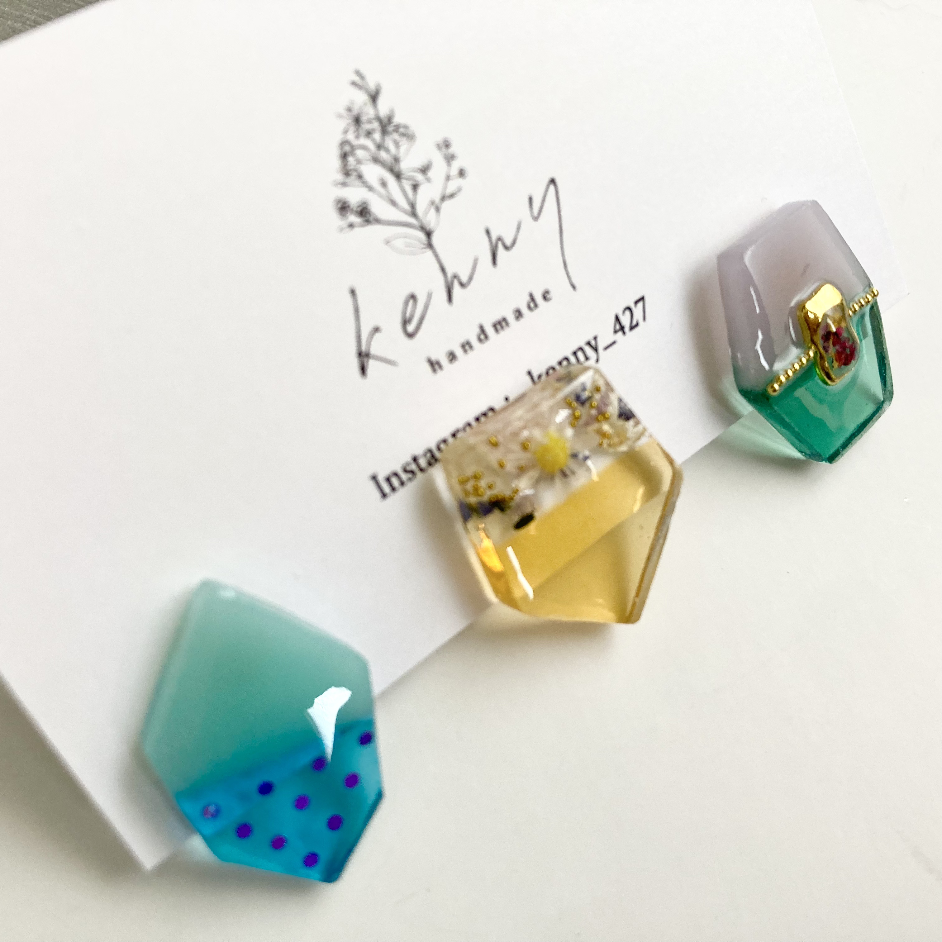 [kenny handmade] 花語耳環 | 藍 | 耳針 | NO.070