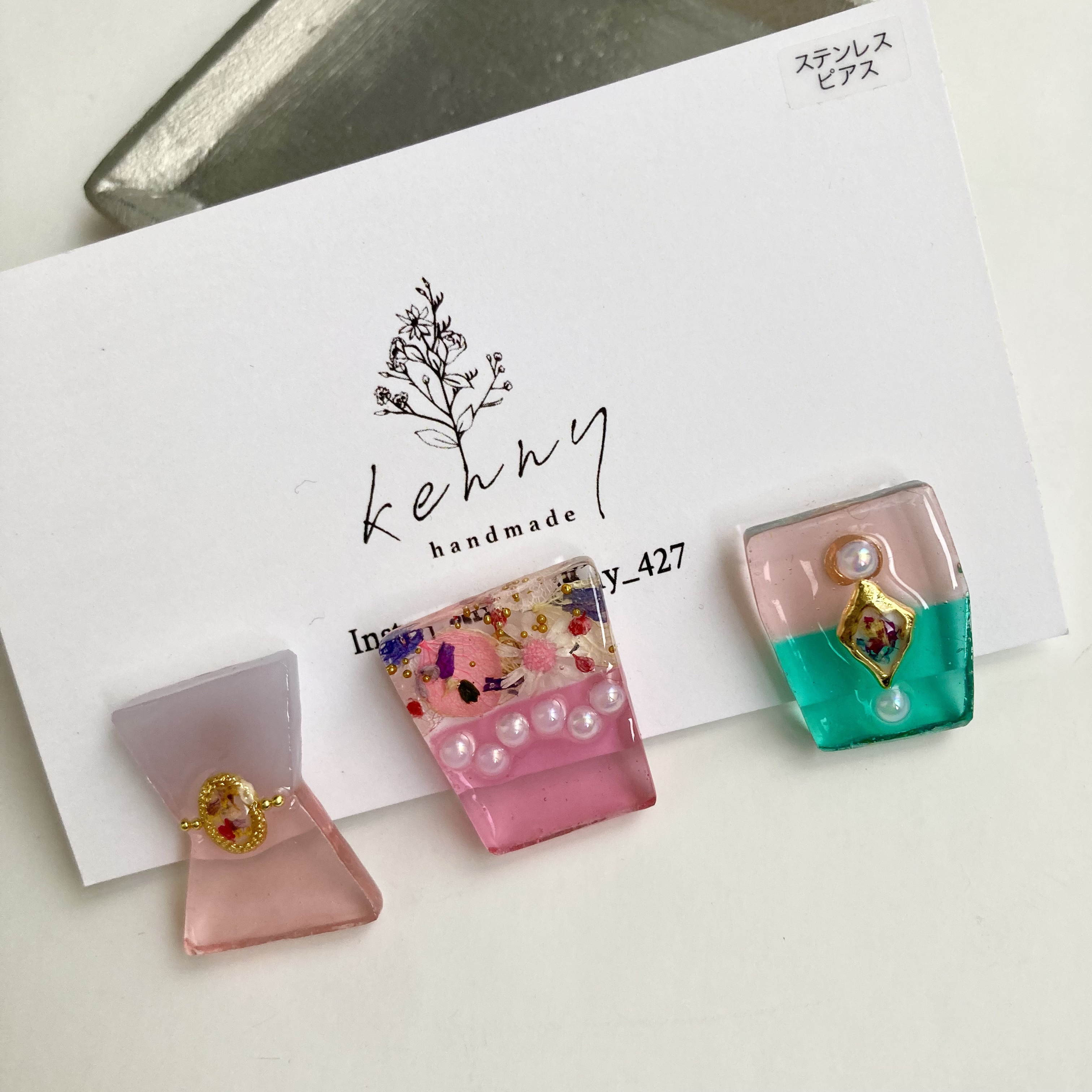 [kenny handmade] 花語耳環 | 粉 | 耳針 | NO.071