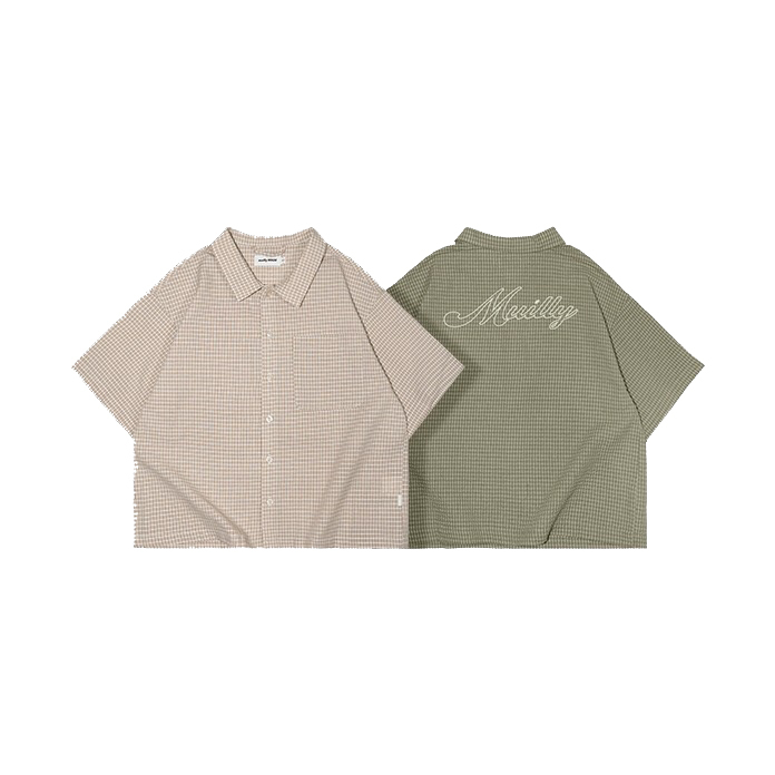 【車庫服飾】Muilly 泡泡紗格紋襯衫